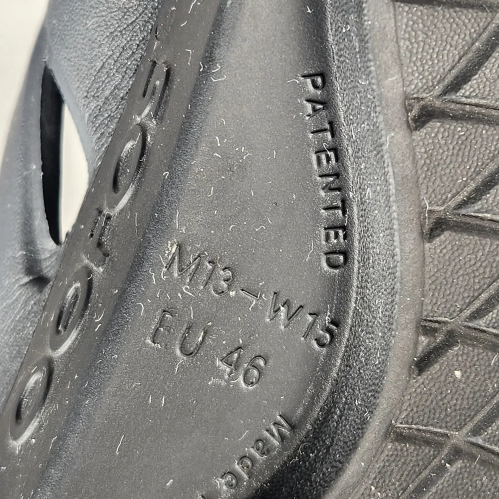 OOFOS Men's Original Sport Sandal Size 13 EU 46 Black Comfort Recovery Shoe - Picture 4 of 10